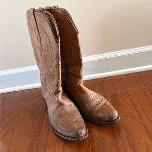 Brown Genuine Leather Cowboy Boots
